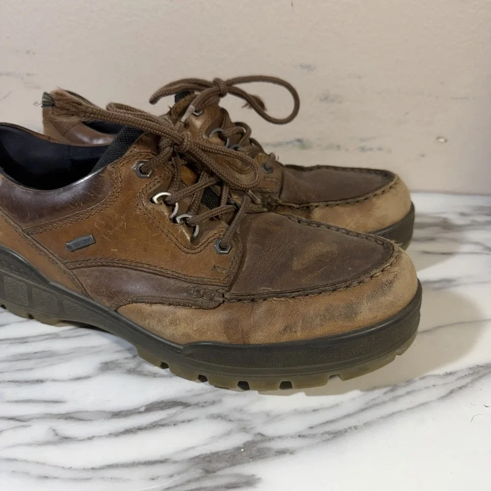 ECCO Men's Track 25 Low GORETEX Brown Leather Sz 10-10.5 44 Hiking‎ Outdoors